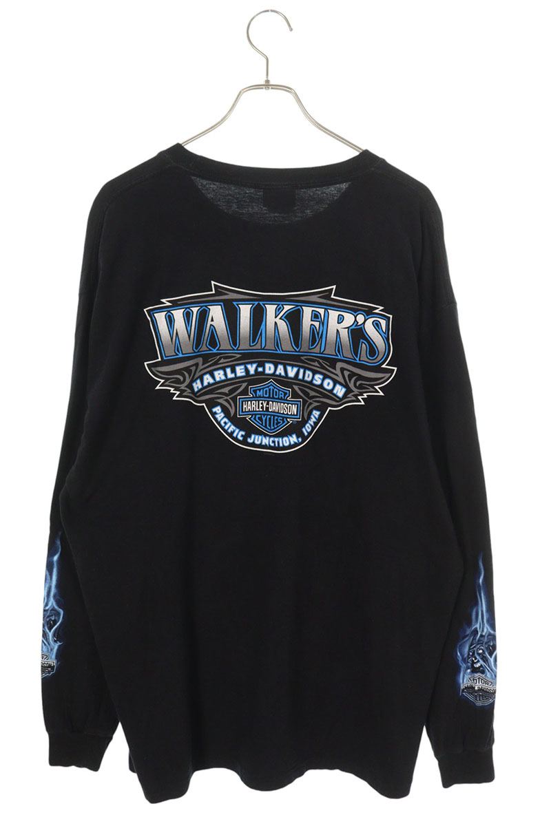 VINTAGE Harley-Davidson Blue Flame Joker Long Sleeve Top Size XL