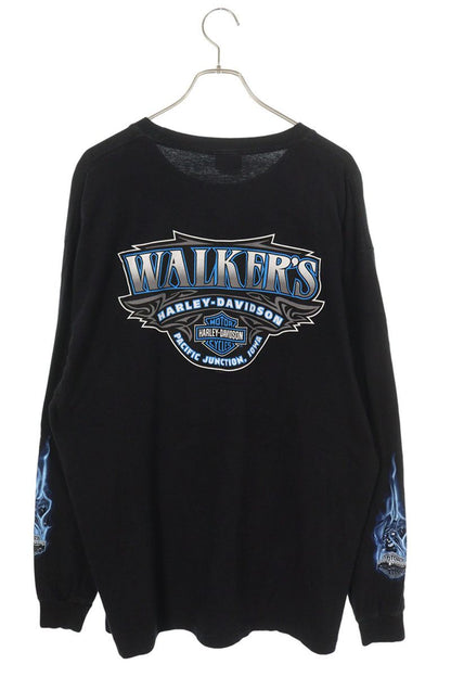 VINTAGE Harley-Davidson Blue Flame Joker Long Sleeve Top Size XL