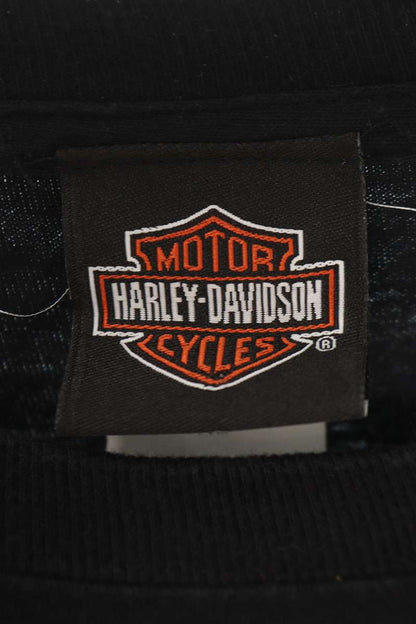 VINTAGE Harley-Davidson Blue Flame Joker Long Sleeve Top Size XL