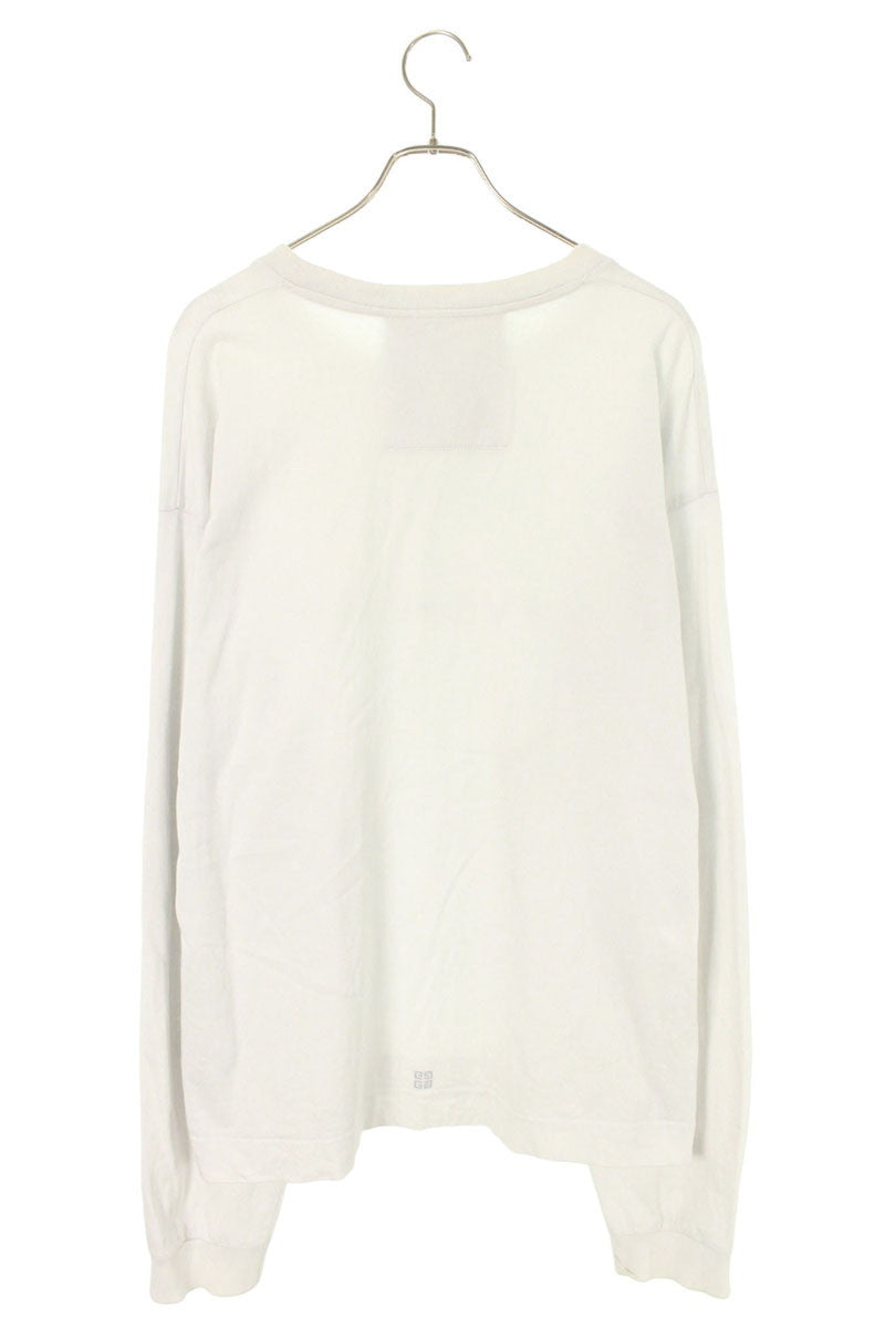 GIVENCHY Logo Print Cotton Long Sleeve Top White Size XL