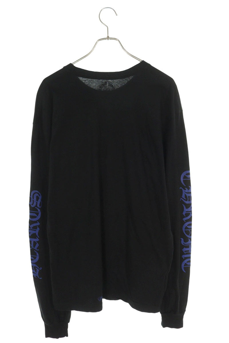 Chrome Hearts Neck Logo Print Long Sleeve Tee Black/Blue Size XL