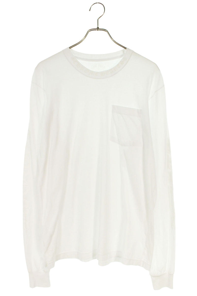 Chrome Hearts Neck Logo Print Long Sleeve Tee White Size L