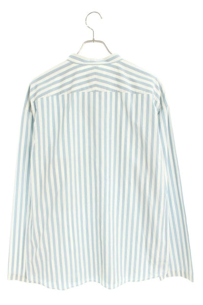 Hermes Collarless Long Sleeve T-Shirt Blue x White Size 41