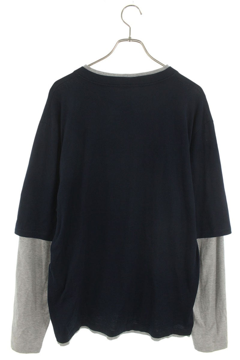 CELINE Layered Loose Cotton Long Sleeve Top Multi Size XL