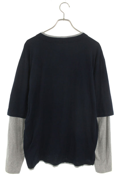 CELINE Layered Loose Cotton Long Sleeve Top Multi Size XL