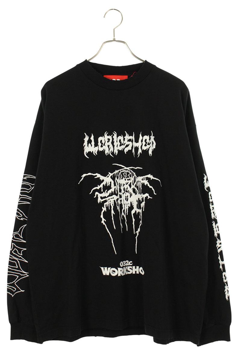 032c ARMOR LONG SLEEVE Graffiti Print Long Sleeve Top Black Size L