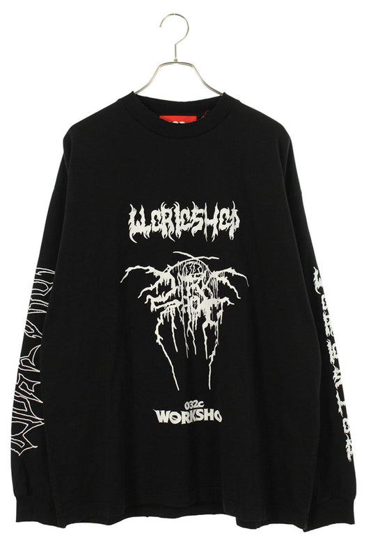 032c ARMOR LONG SLEEVE Graffiti Print Long Sleeve Top Black Size L