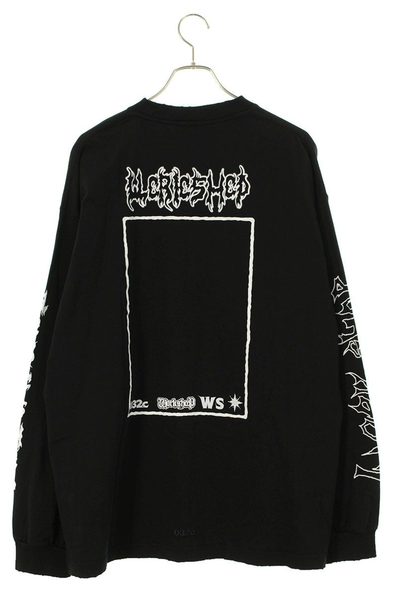 032c ARMOR LONG SLEEVE Graffiti Print Long Sleeve Top Black Size L