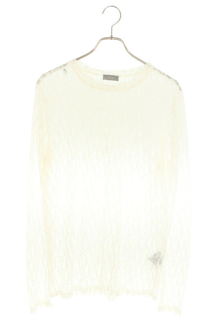DIOR Oblique Sheer Long Sleeve Top White Size M