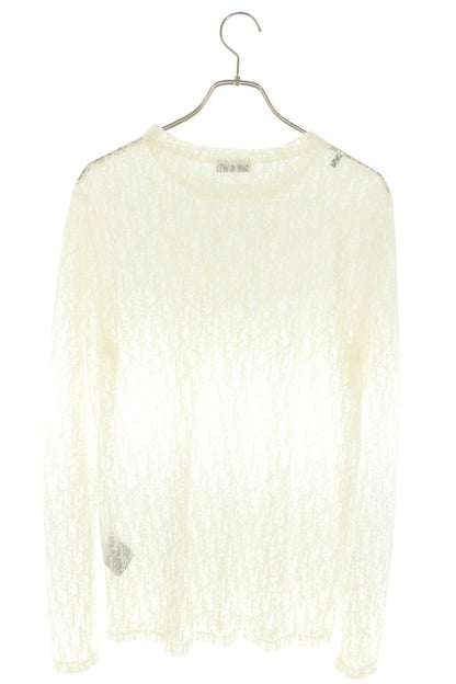 DIOR Oblique Sheer Long Sleeve Top White Size M