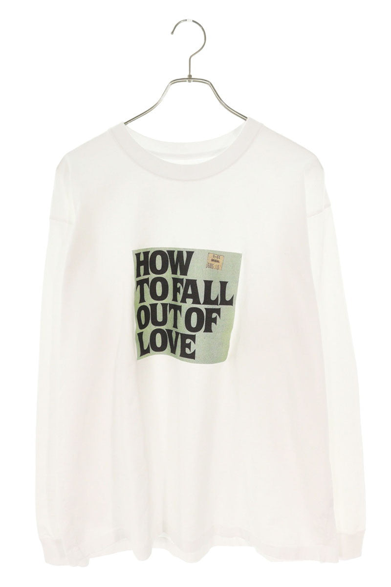 SEQUEL 25AW White Text Print Cotton Long Sleeve Tee Size L