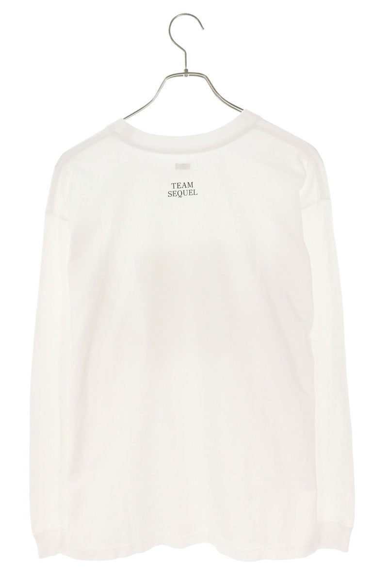 SEQUEL 25AW White Text Print Cotton Long Sleeve Tee Size L