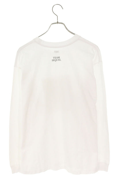 SEQUEL 25AW White Text Print Cotton Long Sleeve Tee Size L