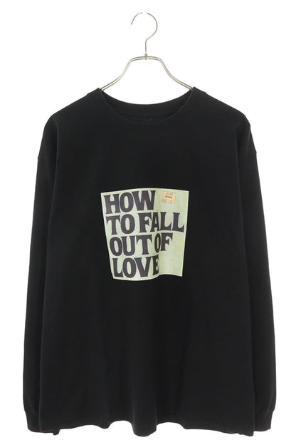 SEQUEL 25AW Black Text Print Cotton Long Sleeve Tee Size L