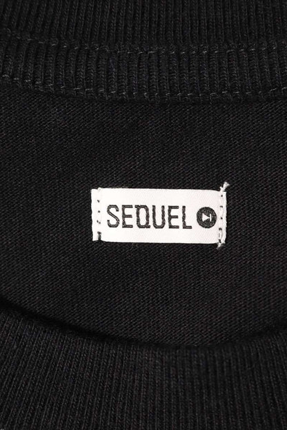SEQUEL 25AW Black Text Print Cotton Long Sleeve Tee Size L