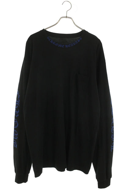Chrome Hearts Neck Logo Print Long Sleeve Tee Black/Blue Size XXL