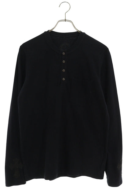 Chrome Hearts Sleeve Cross Patch Henley Long Sleeve Tee Size SM