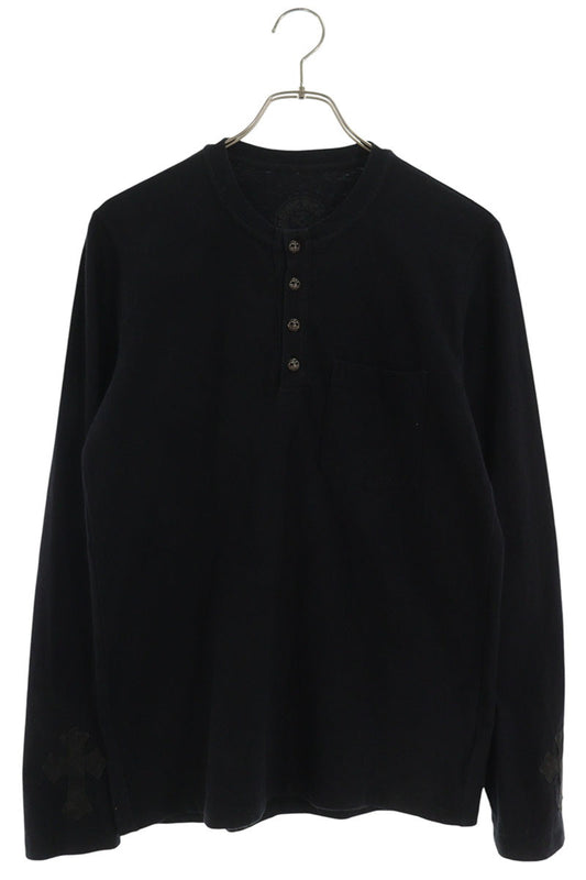 Chrome Hearts Sleeve Cross Patch Henley Long Sleeve Tee Size SM