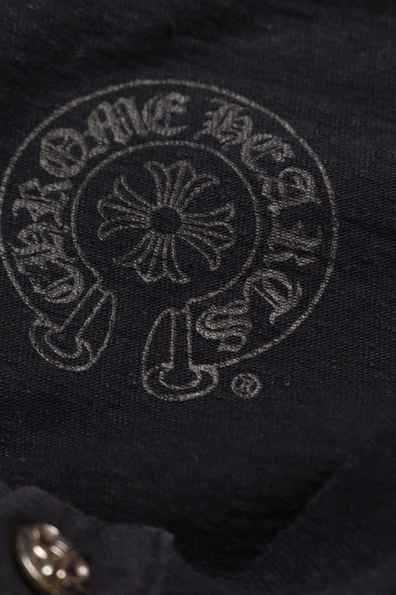 Chrome Hearts Sleeve Cross Patch Henley Long Sleeve Tee Size SM