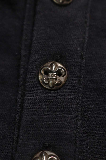 Chrome Hearts Sleeve Cross Patch Henley Long Sleeve Tee Size SM