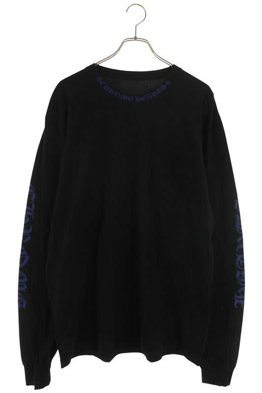 Chrome Hearts Neck Logo Long Sleeve Tee Black/Blue Size XL