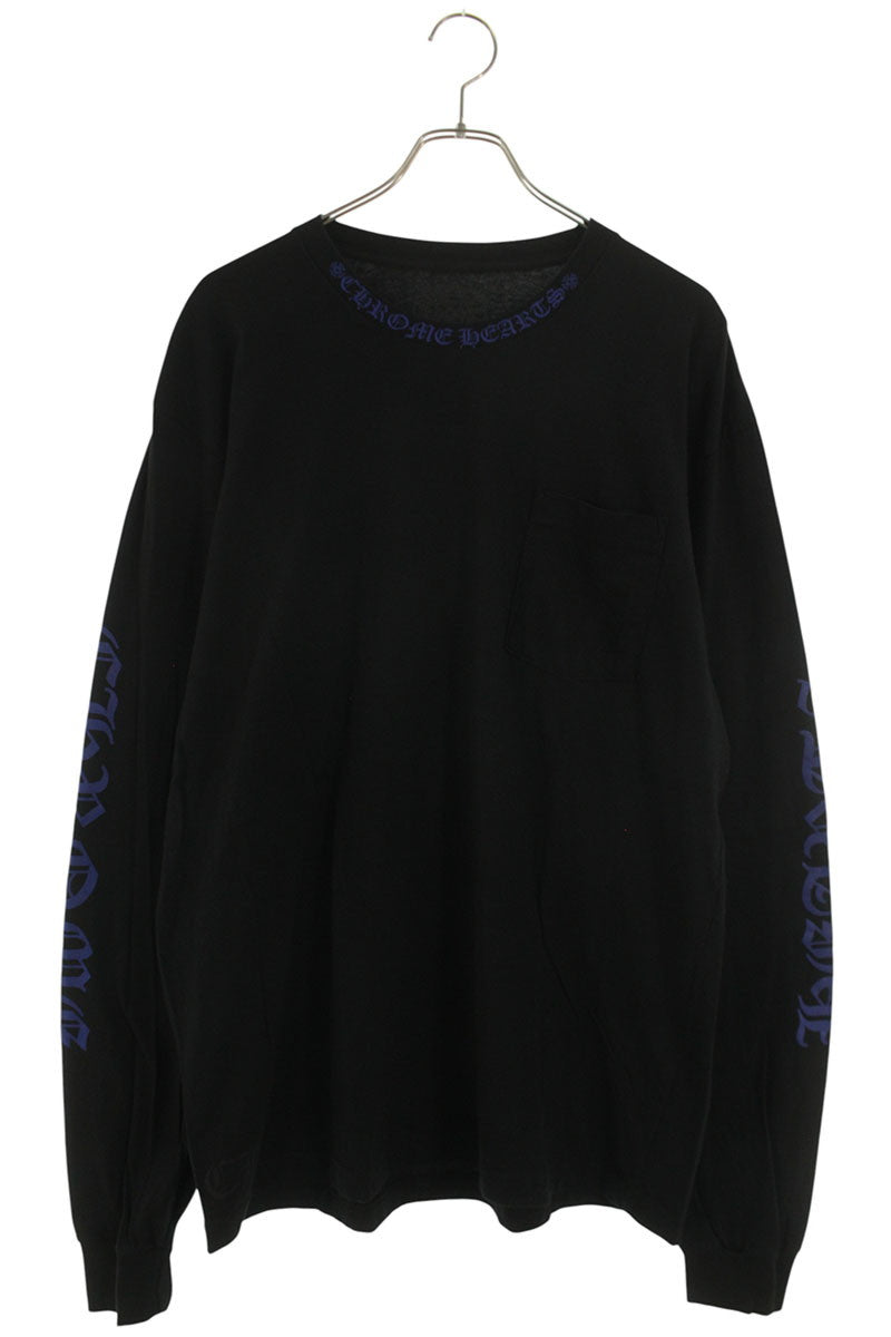 Chrome Hearts Neck Logo Long Sleeve Tee Black/Blue Size XL