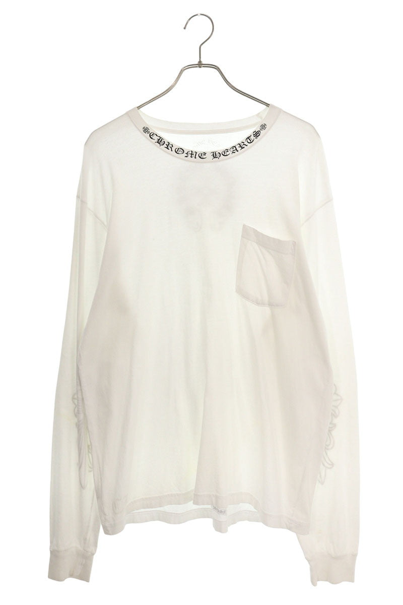 Chrome Hearts Floral Horseshoe Print Long Sleeve Tee White Size XL