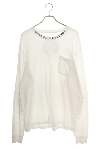 Chrome Hearts Floral Horseshoe Print Long Sleeve Tee White Size XL
