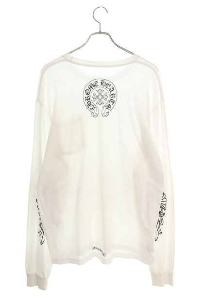 Chrome Hearts Floral Horseshoe Print Long Sleeve Tee White Size XL