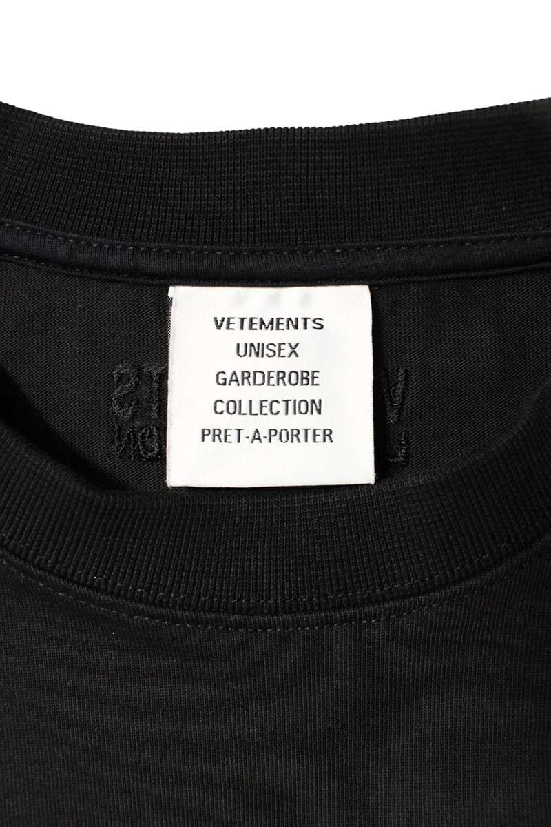 Vetements 22AW Logo Long Sleeve T-Shirt Black Size M