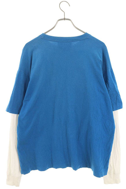 GUCCI 23SS Mirror Logo Layered Cotton Long Sleeve Tee Size M