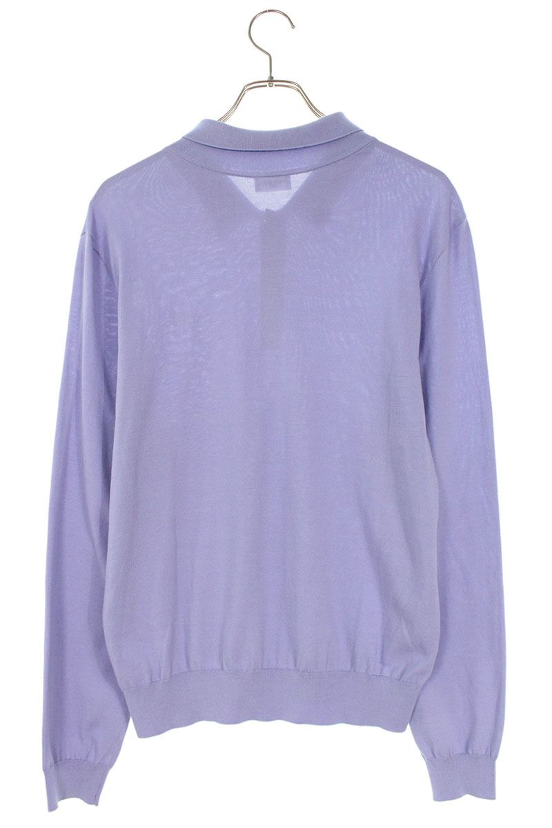 CELINE Triomphe Cotton Polo Long Sleeve Top Size M