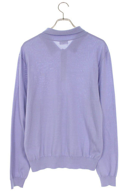 CELINE Triomphe Cotton Polo Long Sleeve Top Size M