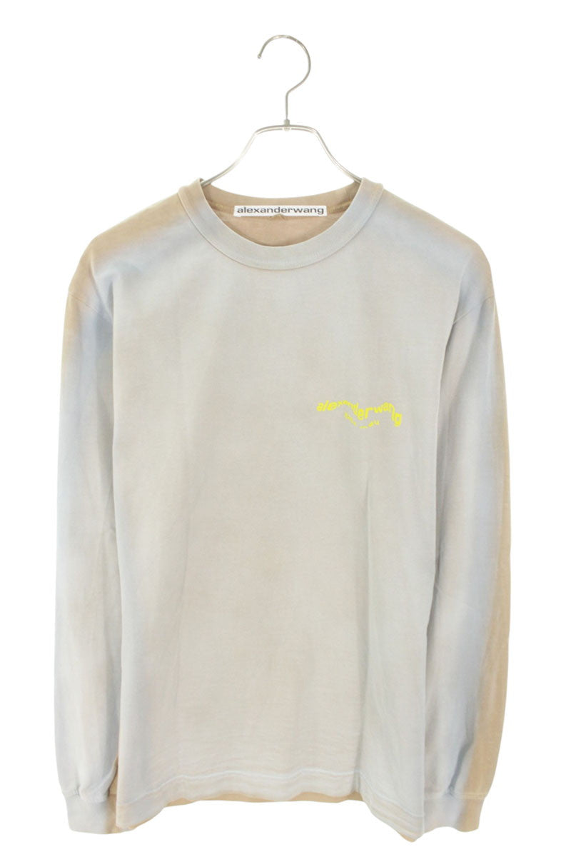 ALEXANDER WANG Logo Print Tie-Dye Long Sleeve Tee Size XS