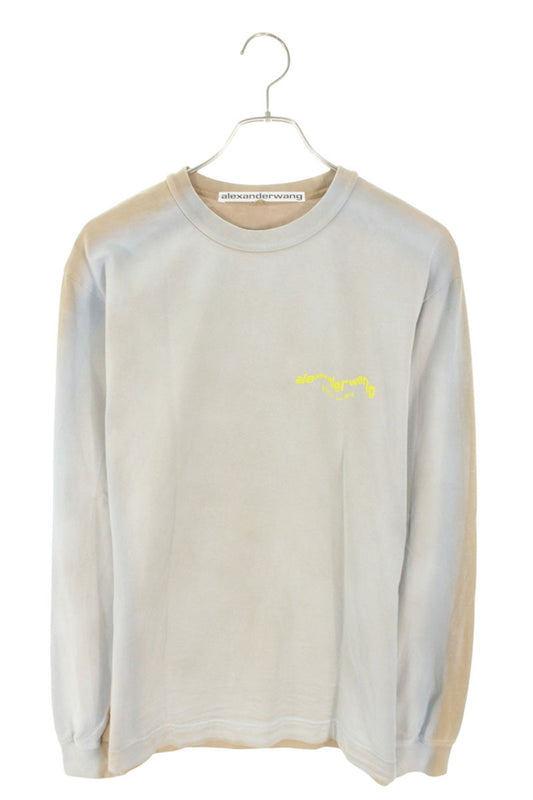 ALEXANDER WANG Logo Print Tie-Dye Long Sleeve Tee Size XS