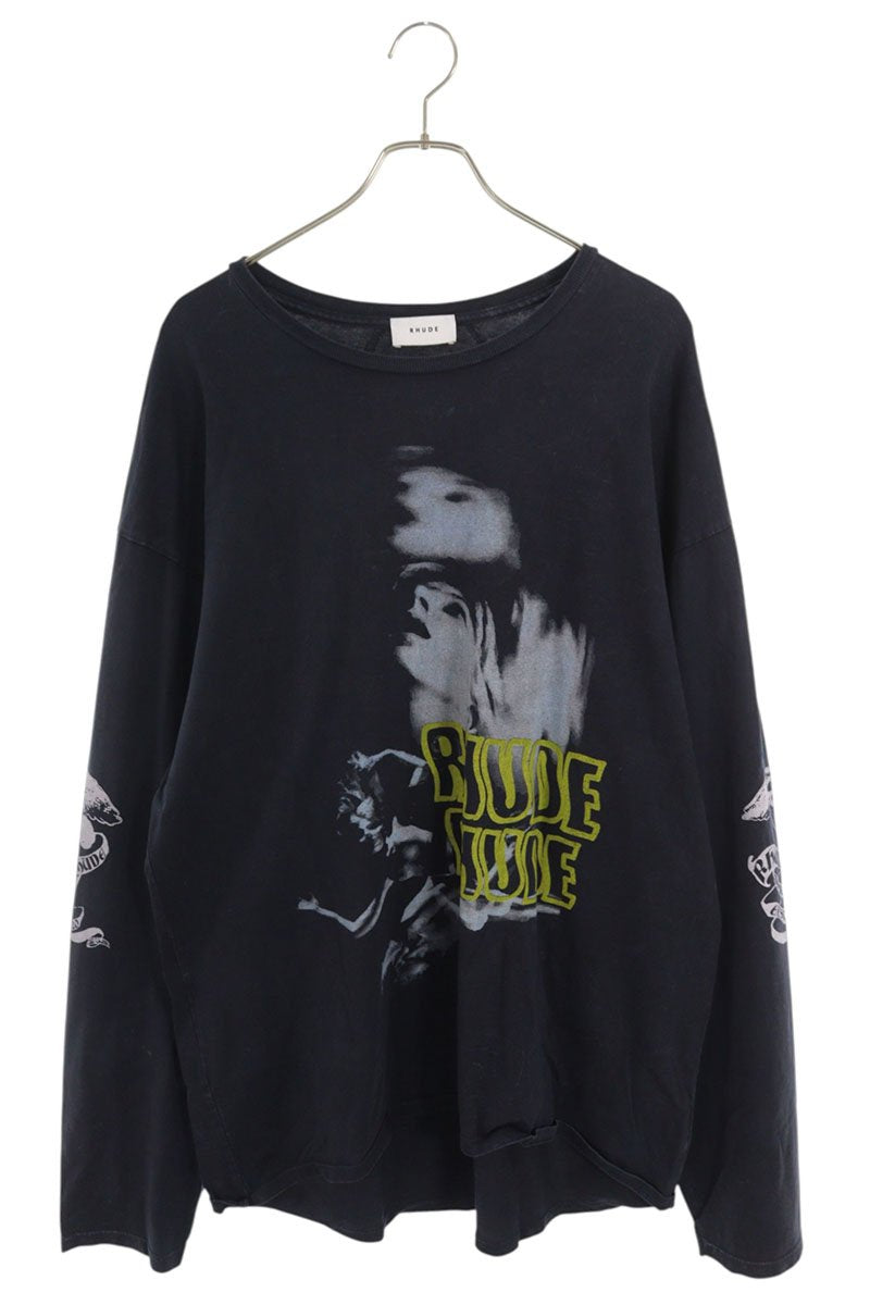 Rhude Vintage Print Long Sleeve T-Shirt Black Size L