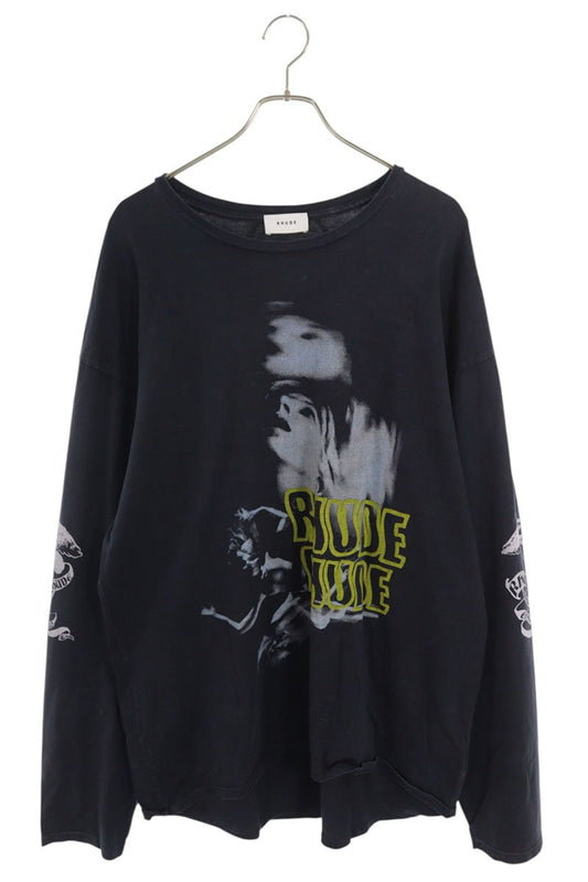 Rhude Vintage Print Long Sleeve T-Shirt Black Size L