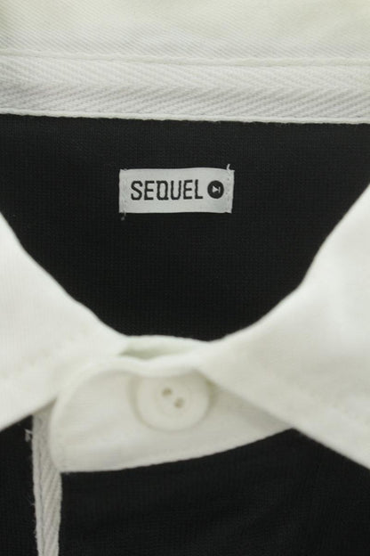SEQUEL 25SS Logo Print Rugby Long Sleeve T-Shirt Size S
