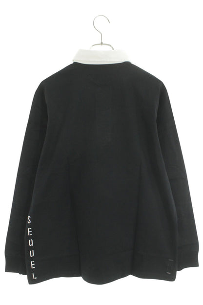 SEQUEL 25SS Logo Print Rugby Long Sleeve T-Shirt Size M