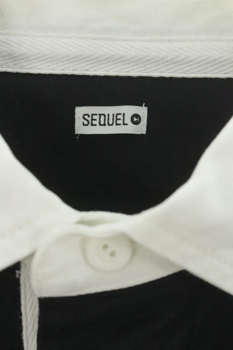 SEQUEL 25SS Logo Print Rugby Long Sleeve T-Shirt Size M