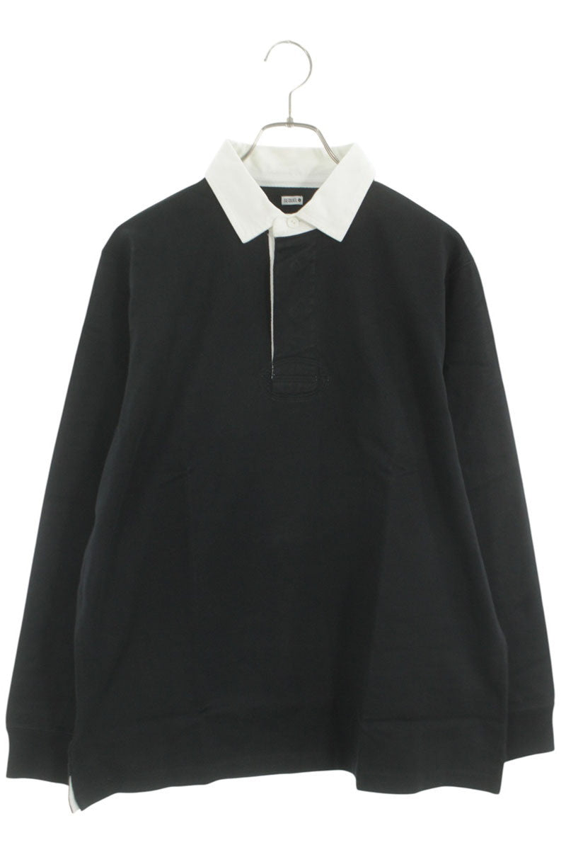 SEQUEL 25SS Logo Print Rugby Long Sleeve T-Shirt Size L