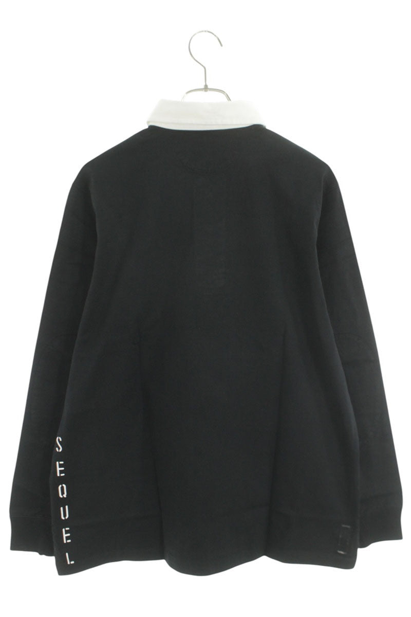 SEQUEL 25SS Logo Print Rugby Long Sleeve T-Shirt Size XL