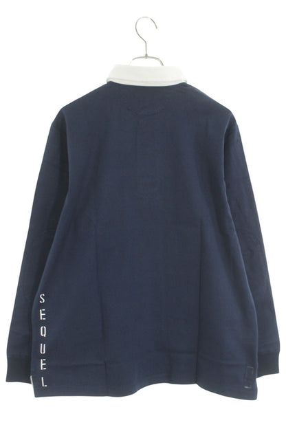 SEQUEL 25SS Logo Print Rugby Long Sleeve Blue Size XL