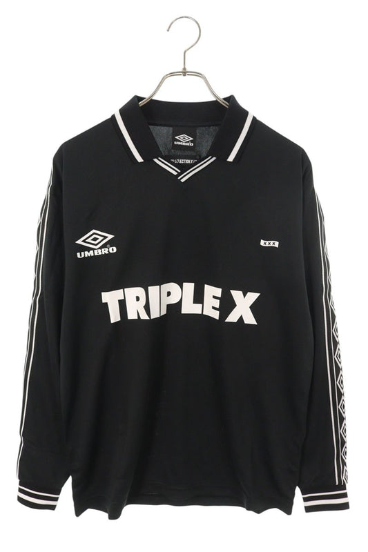 Umbro x GOD SELECTION XXX Logo Print Long Sleeve T-Shirt Black Size S