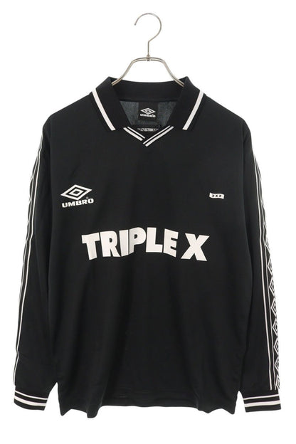 Umbro x GOD SELECTION XXX Logo Print Long Sleeve T-Shirt Black Size M