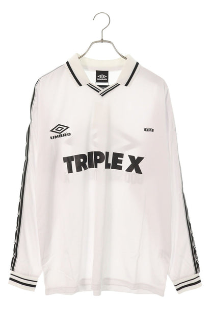 Umbro x GOD SELECTION XXX Logo Print Long Sleeve T-Shirt White Size M