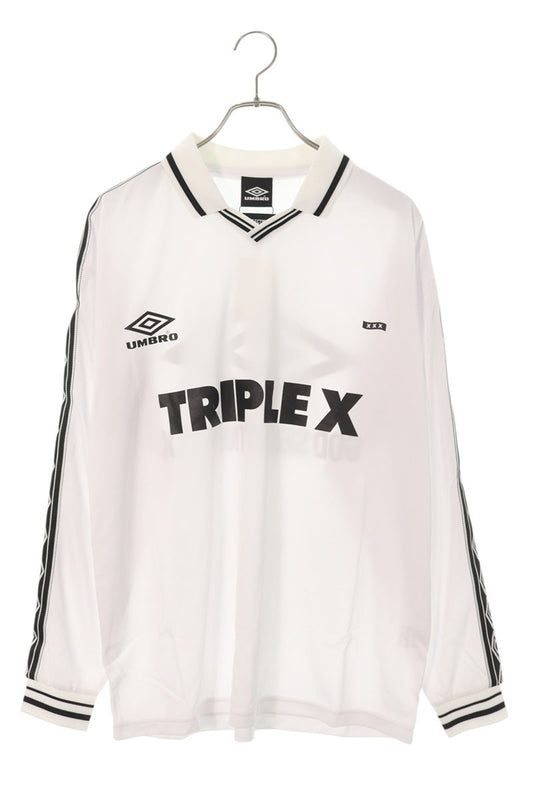 Umbro x GOD SELECTION XXX Logo Print Long Sleeve T-Shirt White Size L