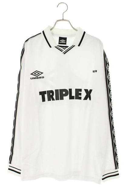 Umbro x GOD SELECTION XXX Logo Print Long Sleeve T-Shirt White Size M