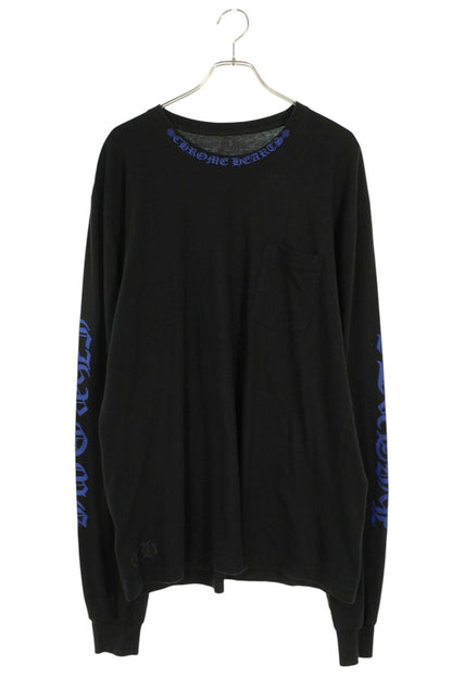 Chrome Hearts Neck Logo Print Long Sleeve Tee Black/Blue Size XL