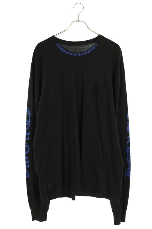 Chrome Hearts Neck Logo Print Long Sleeve Tee Black/Blue Size XL